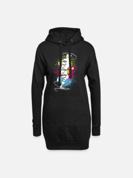 Running Sport Jogger Läufer Rennen Joggen Laufen - Hoodie-Kleid - Schwarz