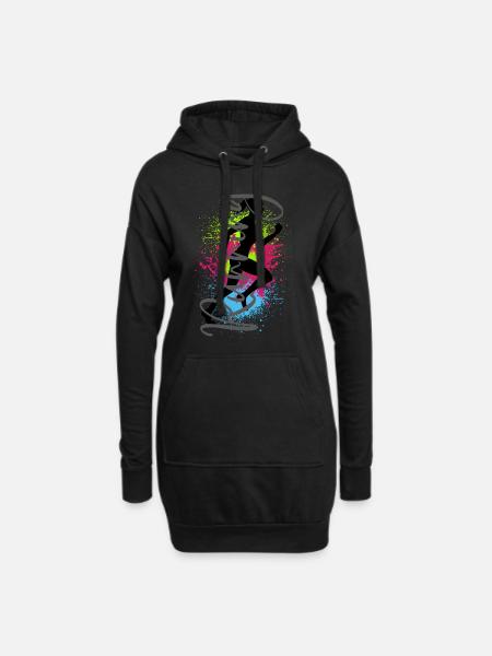 Running Sport Frau Joggerin Läuferin Rennen Laufen - Hoodie-Kleid - Schwarz