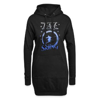 Ski fahren team skiing - Hoodie-Kleid - Schwarz - Vorne