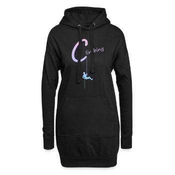 climbing, abseilen, klettern, kletterer - Hoodie-Kleid - Schwarz - Vorne