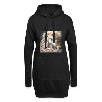 Einhorn einfach zum Verlieben - Hoodie-Kleid - Schwarz - Vorne