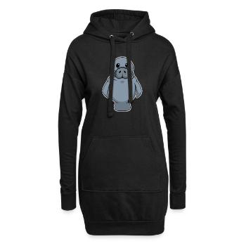 Süßes Tier Baby Robbe Seehund Walross - Hoodie-Kleid - Schwarz - Vorne