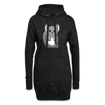 Animal doux bébé Chinchilla - Sweat-shirt à capuche long Femme - noir - Devant
