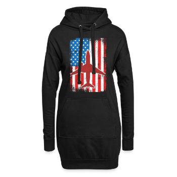 Flugzeuge 4. Juli USA - Hoodie-Kleid - Schwarz - Vorne