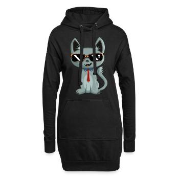Funny Cat - lustige Katze / NEU als Sticker - Hoodie-Kleid - Schwarz - Vorne