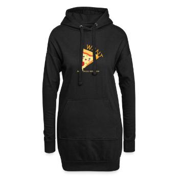 Je veux pizza pas votre opinion - Sweat-shirt à capuche long Femme - noir - Devant
