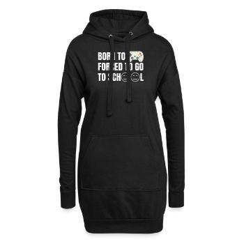 Born to Game forcé d’aller à l’école - Sweat-shirt à capuche long Femme - noir - Devant
