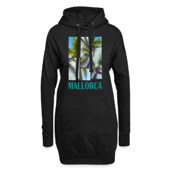 Mallorca Sommer Sonne Strand Meer Palmen Urlaub - Hoodie-Kleid - Schwarz - Vorne