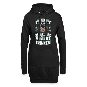Bubble Tea Sloth Disant Drôle Humour Tendance - Sweat-shirt à capuche long Femme - noir - Devant