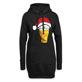 Weihnachten Weihnachtsfeier Weihnachtsmann Bier - Hoodie-Kleid - Schwarz - Vorne