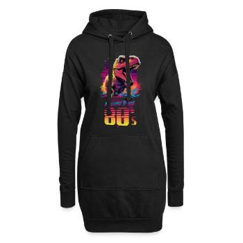Weclometo the 80s - Hoodie-Kleid - Schwarz - Vorne
