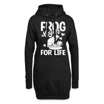 Amoureux des grenouilles pour la vie, - Sweat-shirt à capuche long Femme - noir - Devant