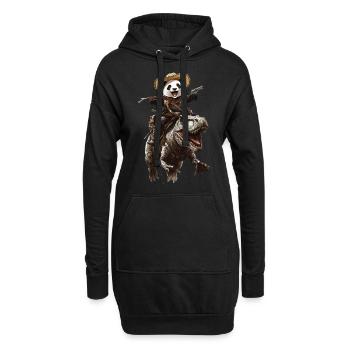 Panda - Hoodie-Kleid - Schwarz - Vorne