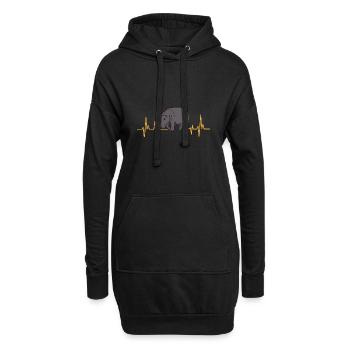 Hippopotame Hippopotame - Sweat-shirt à capuche long Femme - noir - Devant