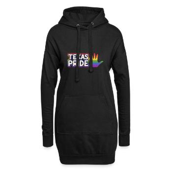 Stolzes Regenbogenflaggendesign für LGBT+ Texaner - Hoodie-Kleid - Schwarz - Vorne