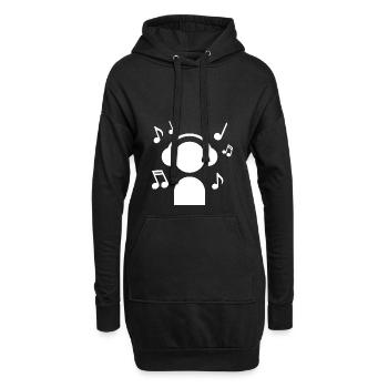 Dj für immer - Hoodie-Kleid - Schwarz - Vorne