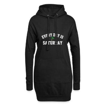 Jeder Tag ist Samstag Palmen Urlaubsfeeling - Hoodie-Kleid - Schwarz - Vorne