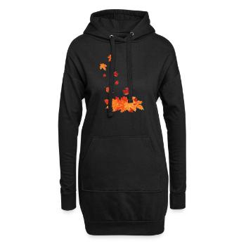Feuilles d’automne qui tombent - Sweat-shirt à capuche long Femme - noir - Devant