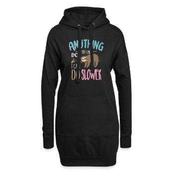 Funny Saying Anything You Can Do I Can Do Slower - Hoodie Dress - black - Front