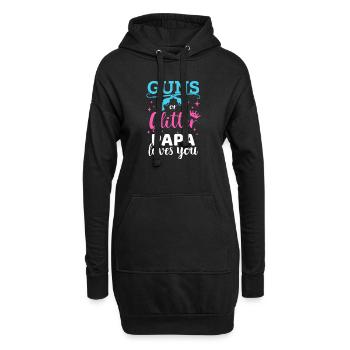 Gender Reveal Guns oder Glitter Papa Matching Baby - Hoodie-Kleid - Schwarz - Vorne