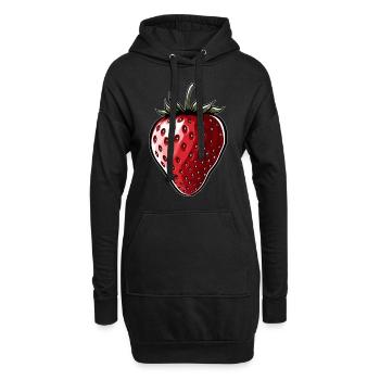 Fraise - Sweat-shirt à capuche long Femme - noir - Devant