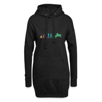 Evolution of man Piano Musician Retro Vintage - Hoodie-Kleid - Schwarz - Vorne