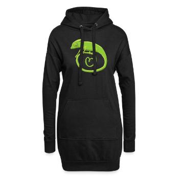 Chamäleonkringel mit Herz - Hoodie-Kleid - Schwarz - Vorne