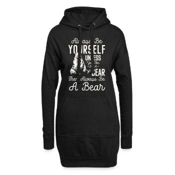Signes du zodiaque en peau d’ours sauvage - Sweat-shirt à capuche long Femme - noir - Devant