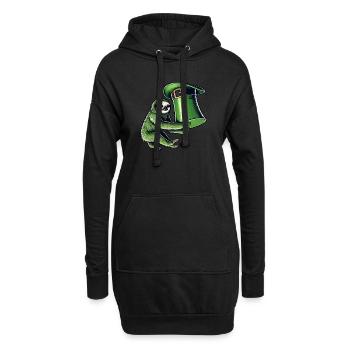 St. Patricks Day Faultier Zylinder Grün - Hoodie-Kleid - Schwarz - Vorne