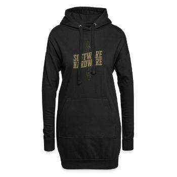 Funny IT Saying Software Hardware Word Game - Hoodie Dress - black - Front