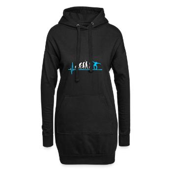 Skateboard Evolution Skateboarding - Hoodie-Kleid - Schwarz - Vorne