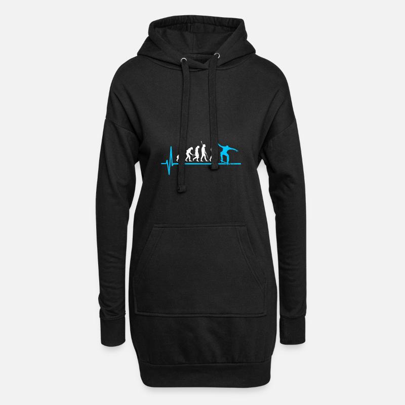 Skateboard Evolution Skateboarding - Hoodie Dress - black