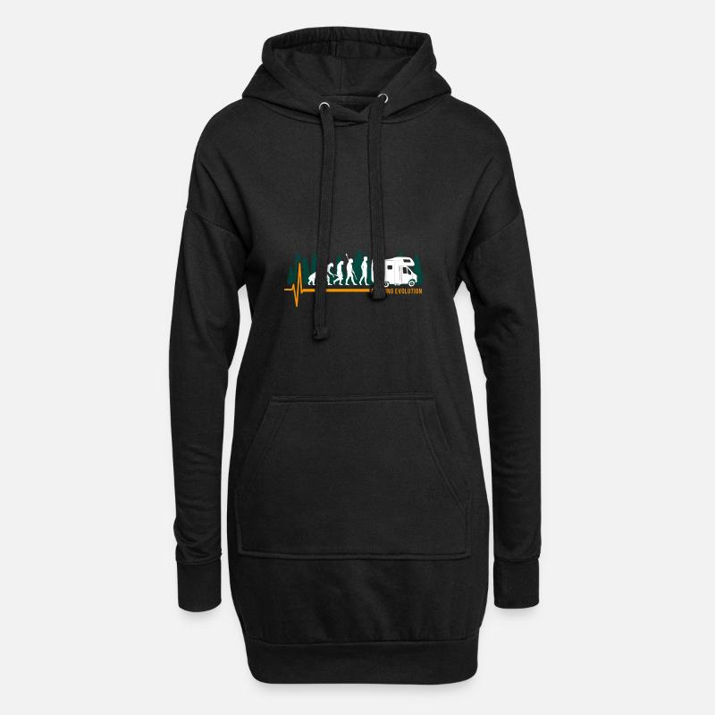 Evolution Camping Wohnmobil Lustig - Hoodie-Kleid - Schwarz