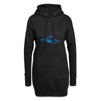 Schwimmen Rettungsschwimmer - Hoodie-Kleid - Schwarz - Vorne
