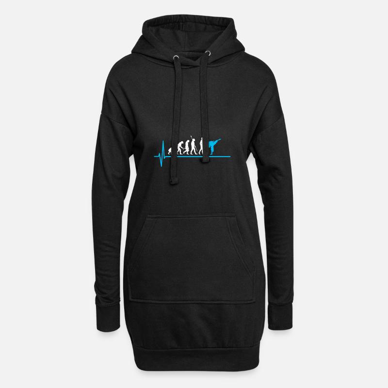 Karate Evolution Kickboxen Herzschlag - Hoodie-Kleid - Schwarz