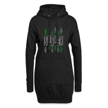 Summer dynamisch grün-grau - Hoodie-Kleid - Schwarz - Vorne