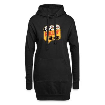 Sprechblasen-Sushi - Hoodie-Kleid - Schwarz - Vorne