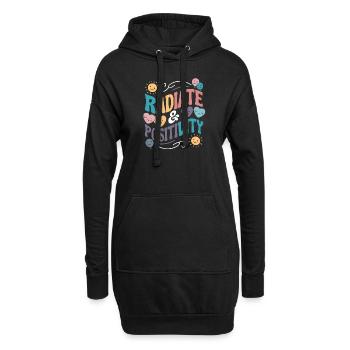 Strahle Positivität aus - Hoodie-Kleid - Schwarz - Vorne