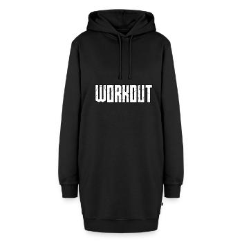 Workout - Hoodie-Kleid - Schwarz - Vorne - AI Model Female 172 light (172cm)