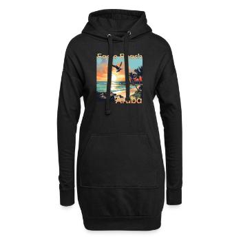 Sommerspaß auf Aruba: Entspannung am Eagle Beach - Hoodie-Kleid - Schwarz - Vorne