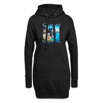 Hawaii Waikiki Beach O'ahu Honolulu Design - Hoodie-Kleid - Schwarz - Vorne