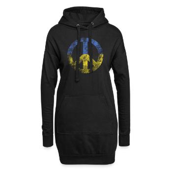 Peace sign Ukraine Stand for Ukraine Geschenk - Hoodie-Kleid - Schwarz - Vorne