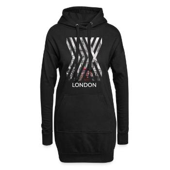 Londres Union Jack Holiday City Red Bus GB Royaume-Uni - Sweat-shirt à capuche long Femme - noir - Devant