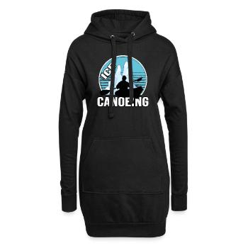 canoë sur glace canoéistes sur glace canoë d’hiver - Sweat-shirt à capuche long Femme - noir - Devant