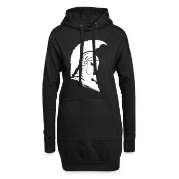 Casque spartiate Gladiateur symbole - Sweat-shirt à capuche long Femme - noir - Devant