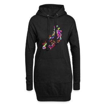 Taste the Rainbow - Hoodie-Kleid - Schwarz - Vorne