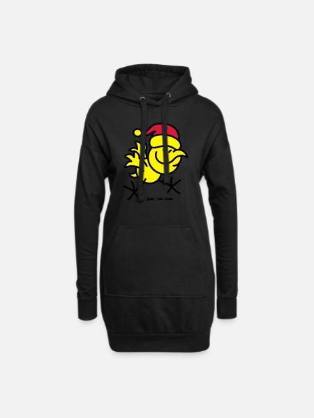 Merry Christmas Chicken - Hoodie Dress - black