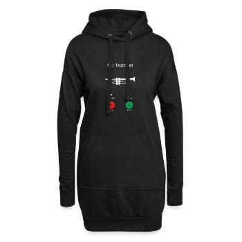 Die Trompete ruft - Hoodie-Kleid - Schwarz - Vorne