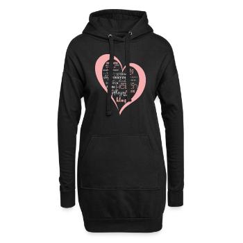 Krankenschwester Herz - Hoodie-Kleid - Schwarz - Vorne
