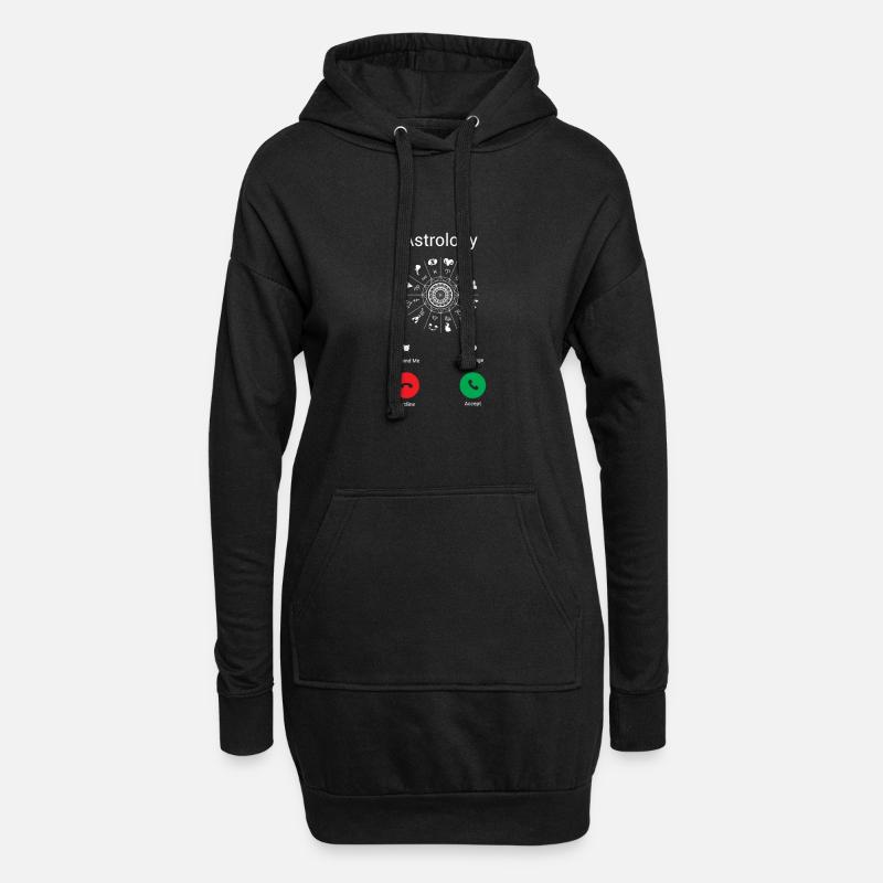 Astrologie ruft! - Hoodie-Kleid - Schwarz